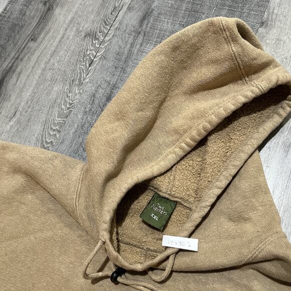 Two Jupiters Blank Hemp Hoodie Beige Tan Mock Neck Drawstring Pull Over 2XL - Picture 5 of 6